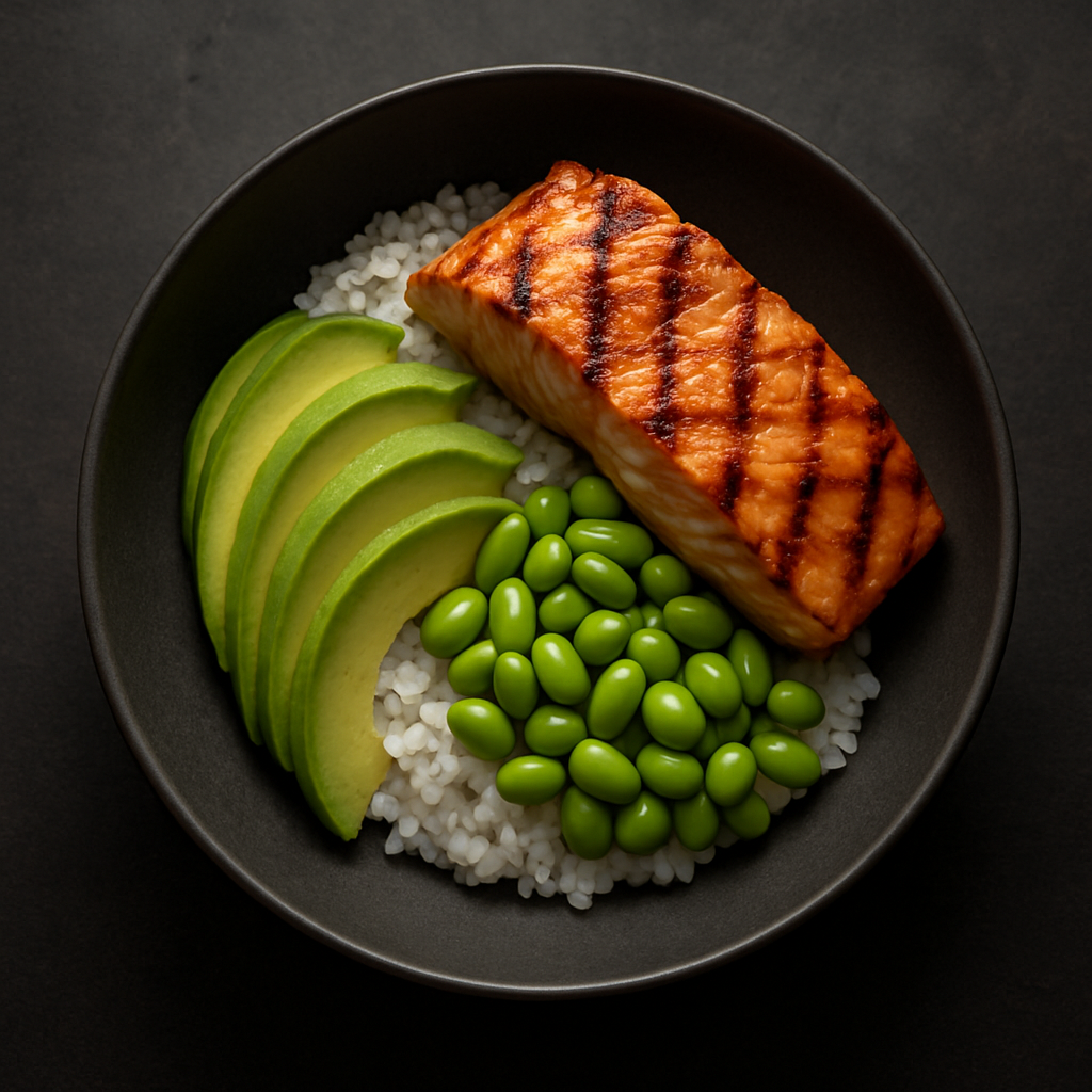 Grilled salmon meal analyzed by Slimfio Food Scan